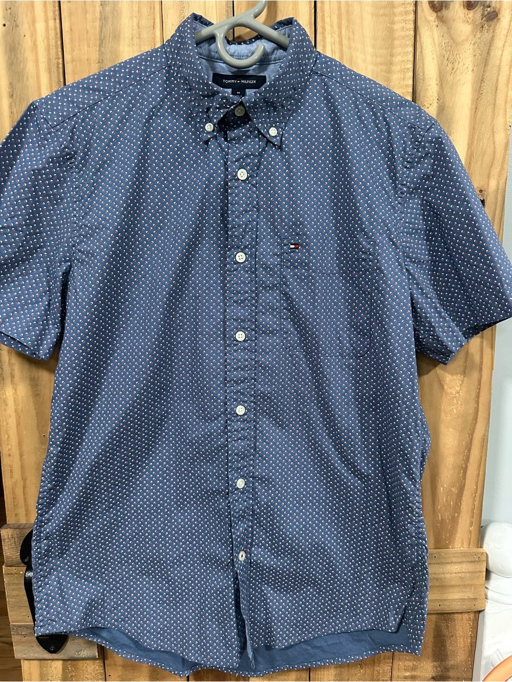 Tommy Hilfiger Blue print Short-Sleeve Button-Down Short sleeve Shirt